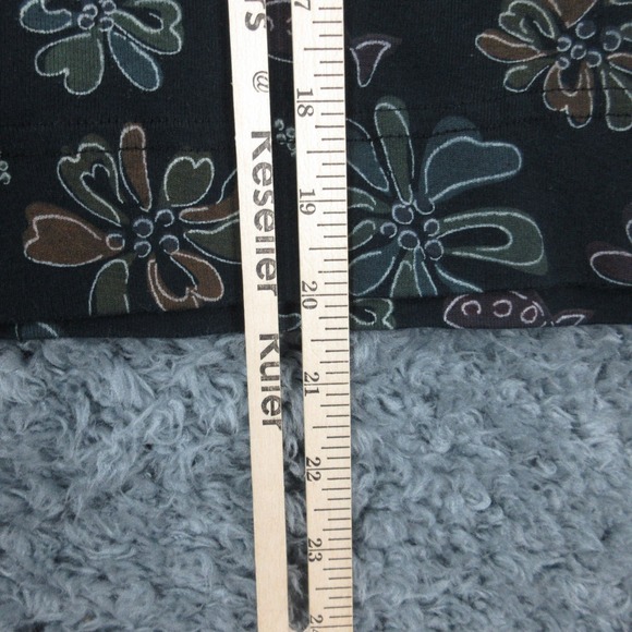 Fresh Produce Shirt Womens Large Black Floral Print Made USA Pullover Top Cotton - Picture 5 of 15